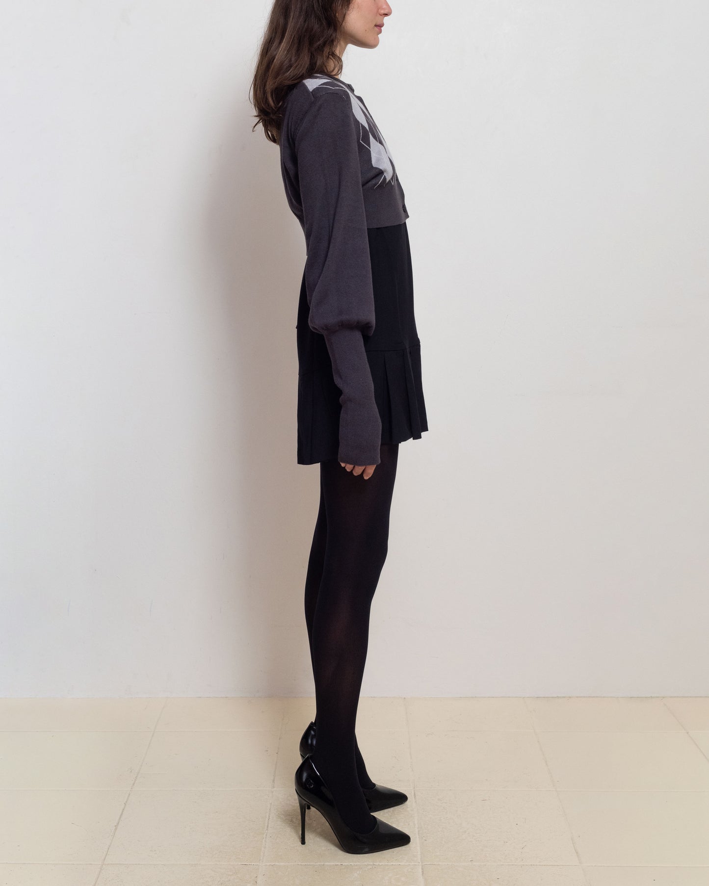 Argyle Bubble Cardigan