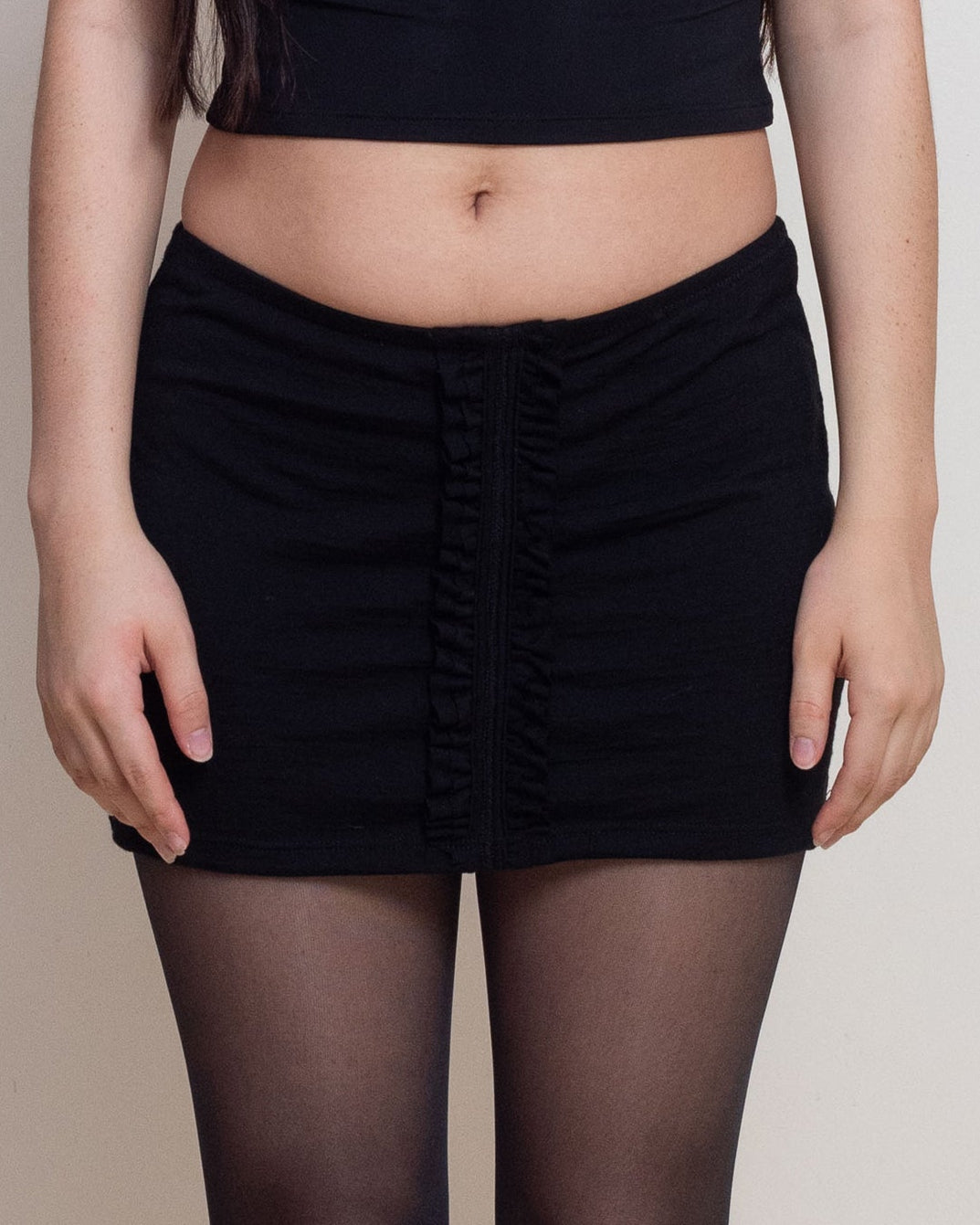 Premium Merino Wool Frilly Mini Skirt