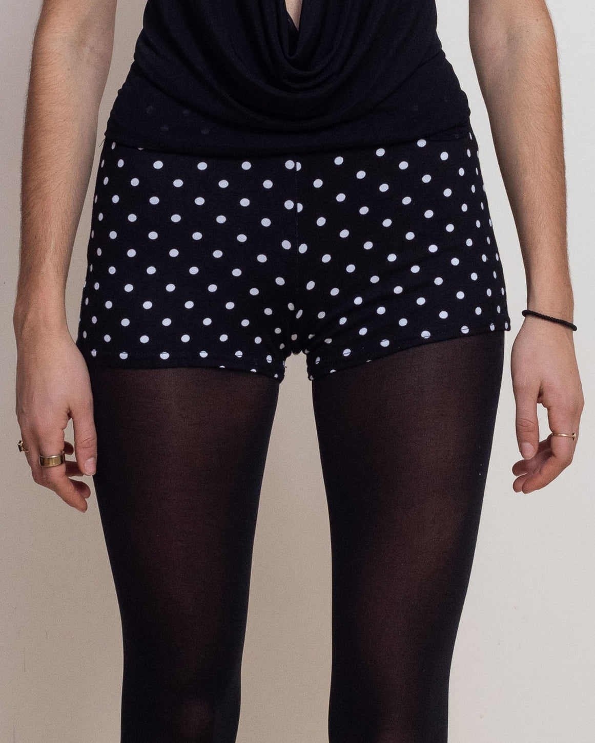 Black Polka Dot Cleo Hot Shorts