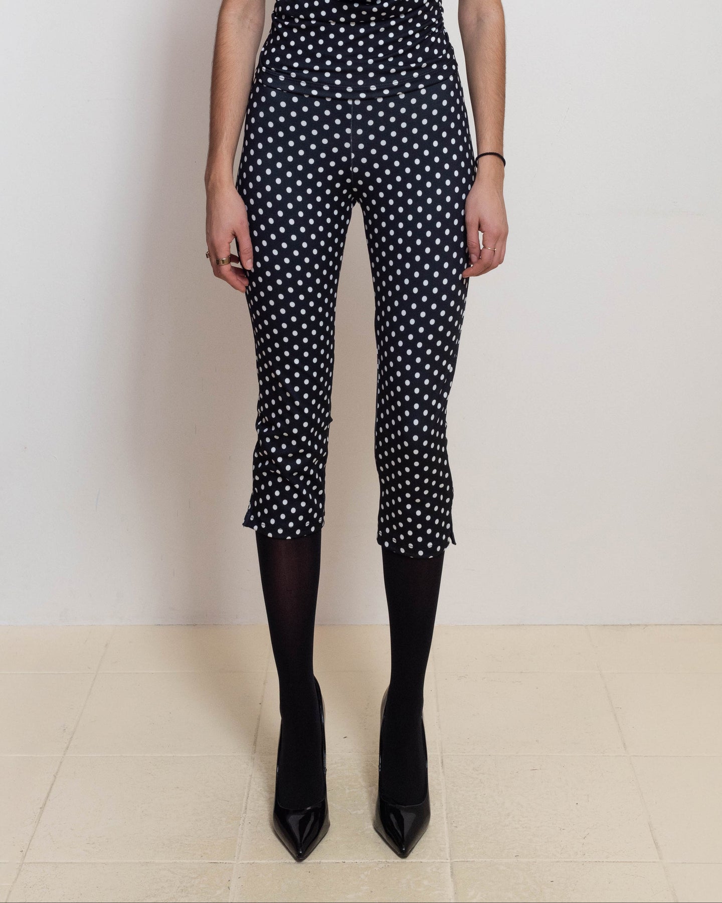 Black Polka Dot Psyche Capri