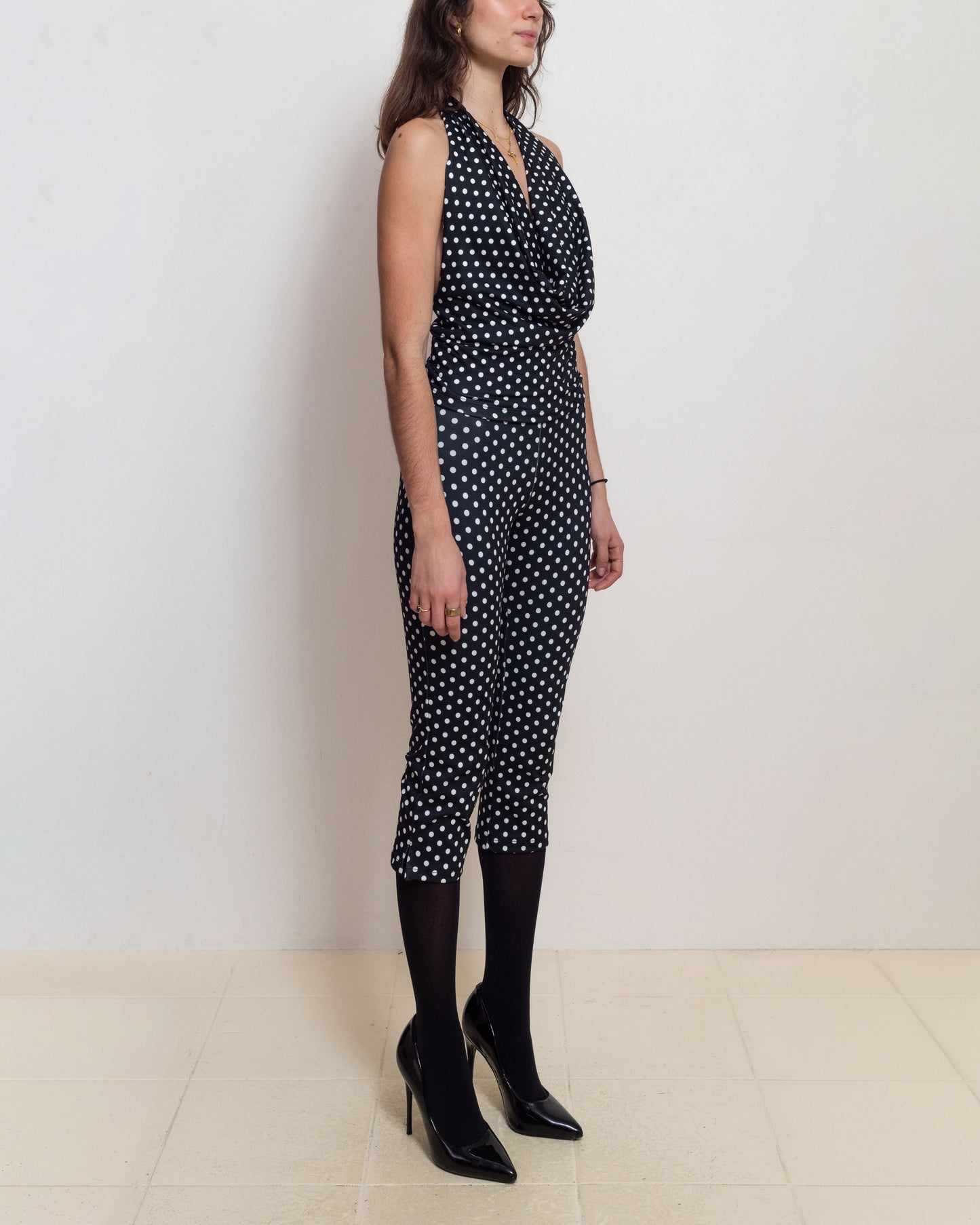 Black Polka Dot Psyche Capri