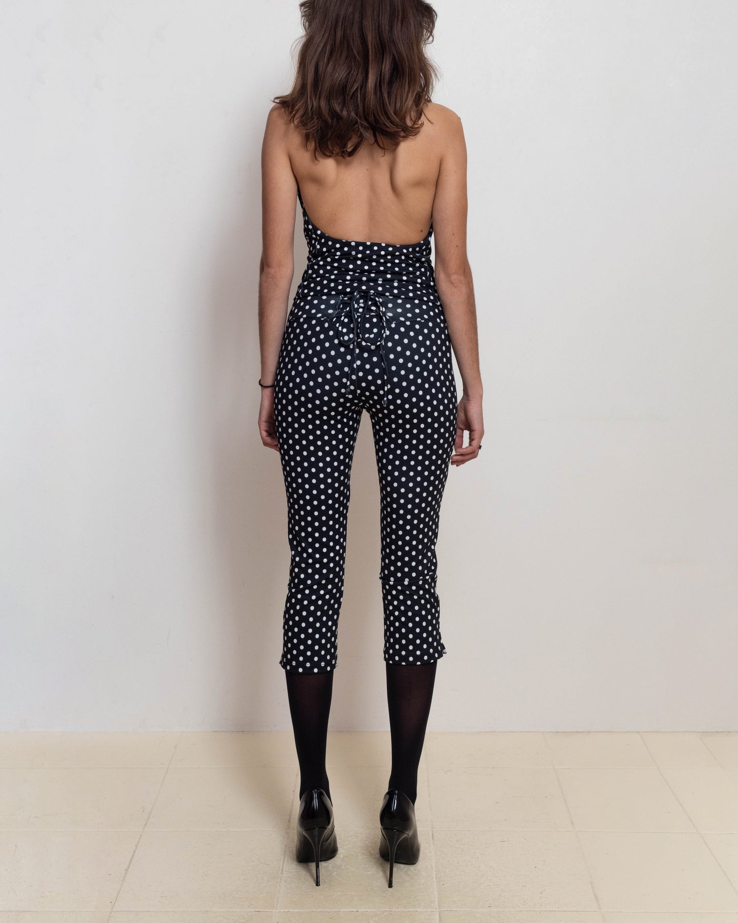 Black Polka Dot Psyche Capri