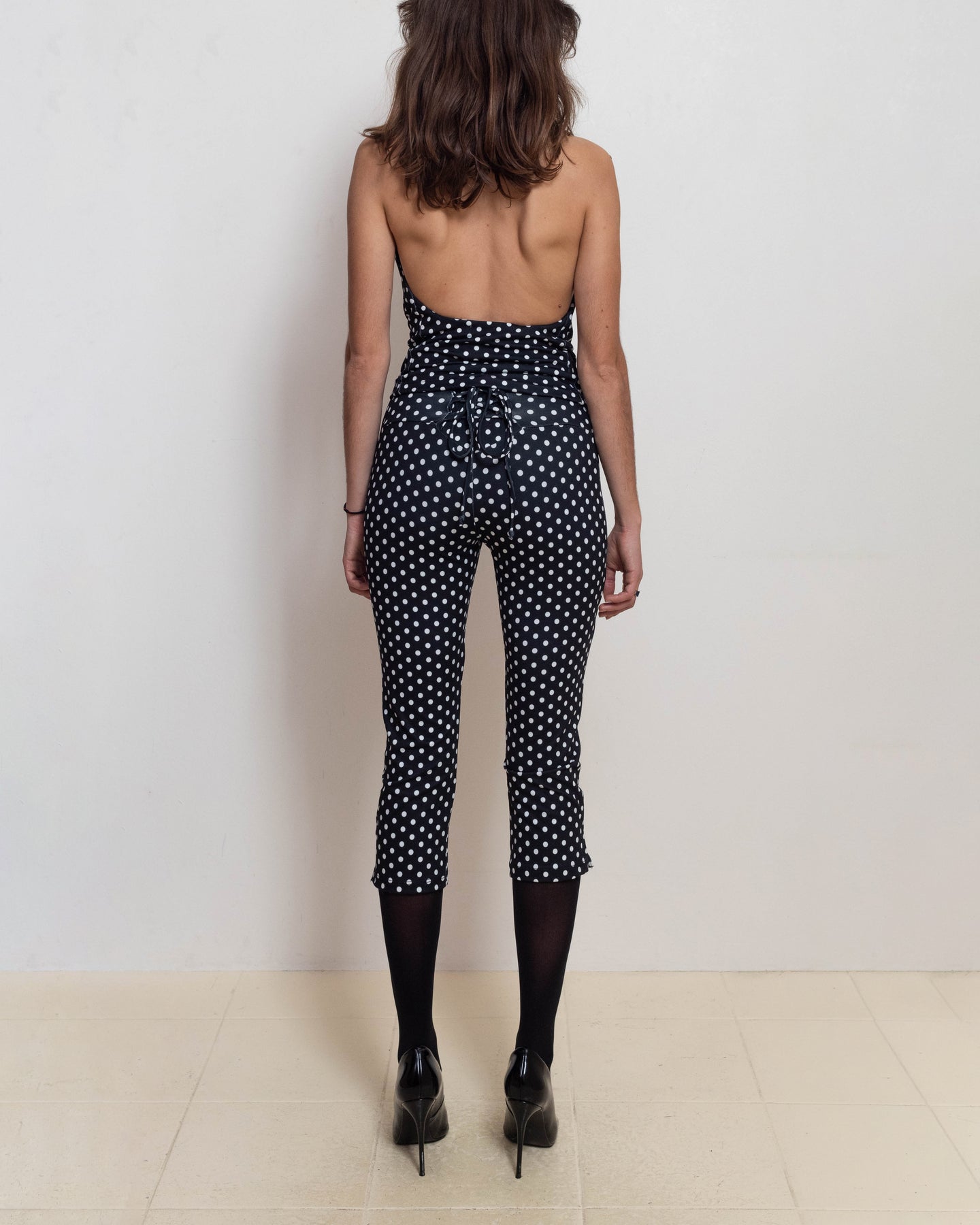 Black Polka Dot Psyche Capri