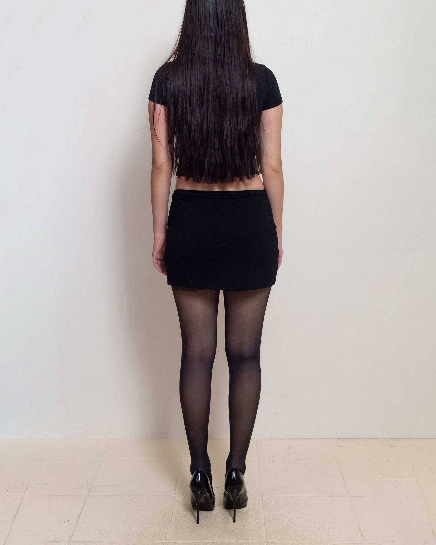 Premium Merino Wool Frilly Mini Skirt