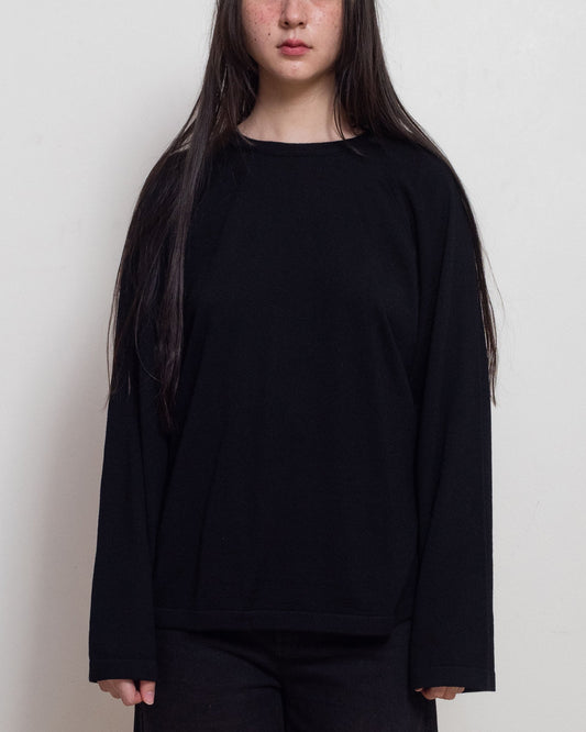 E RT N°20 Black Merino Long Sleeve Tee