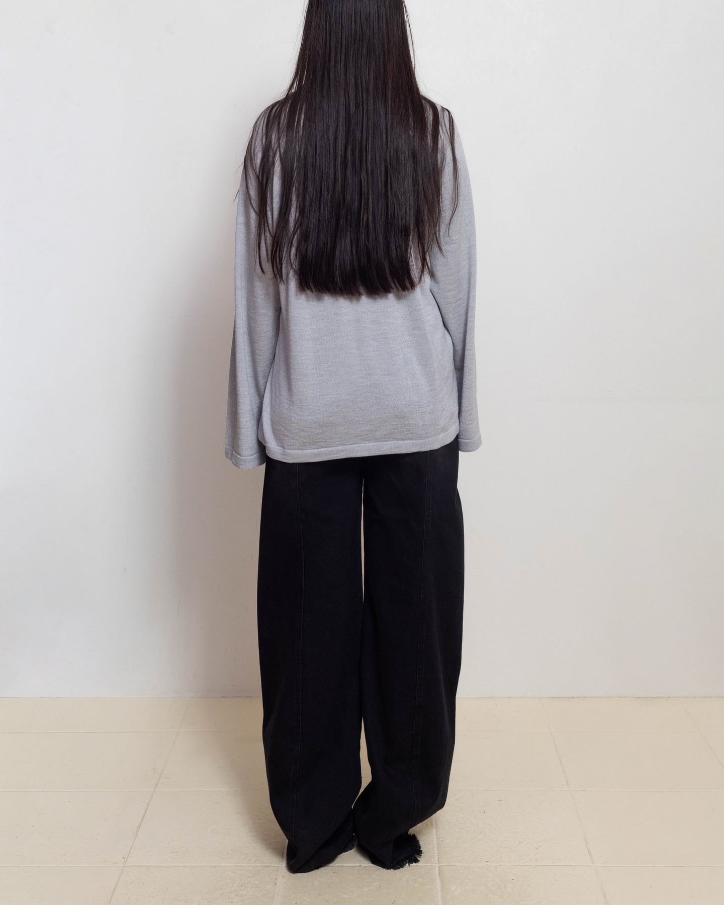 E RT N°20 Light Grey Merino Long Sleeve Tee