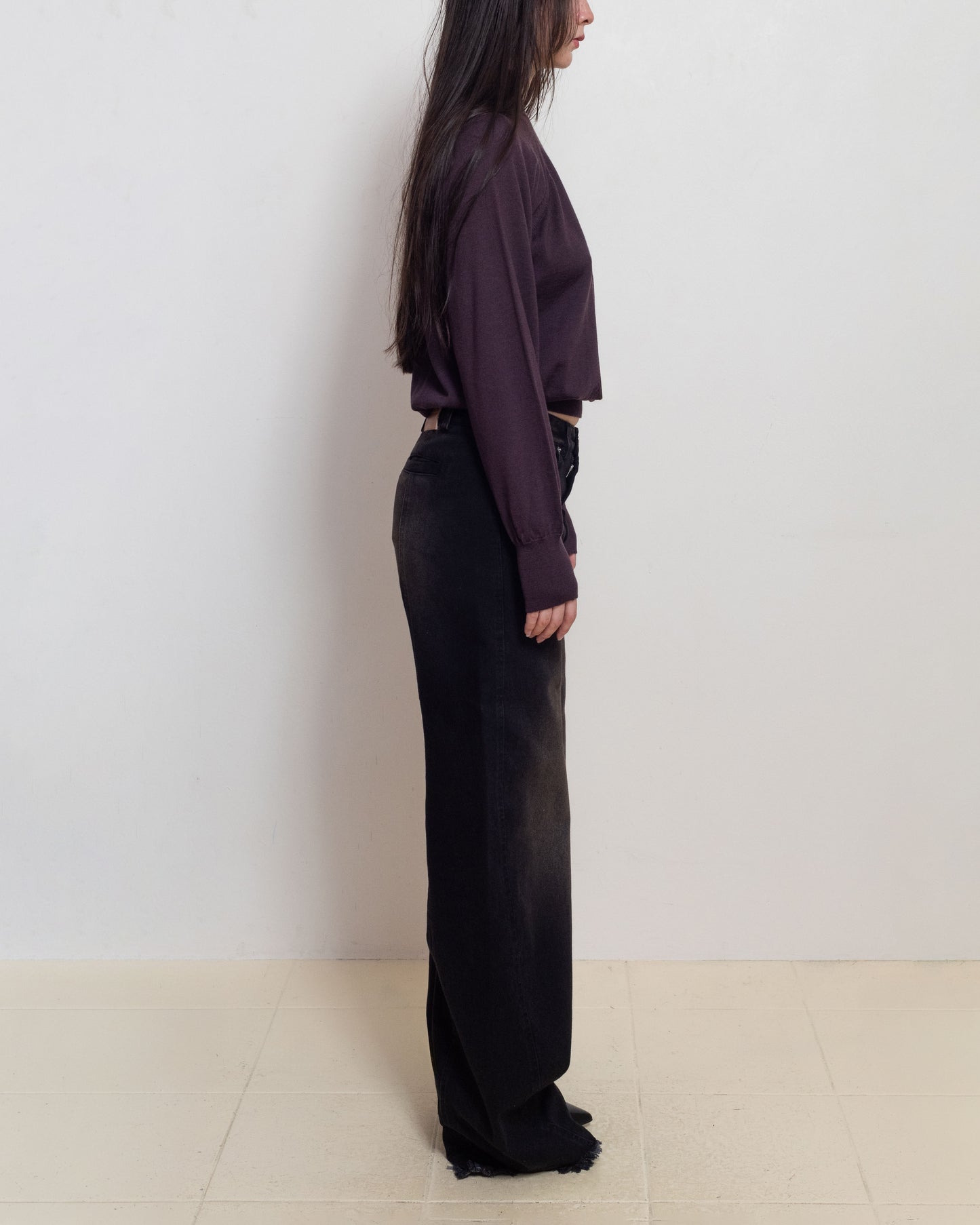 E RT N°40 Havana Merino Tapered V-Neck