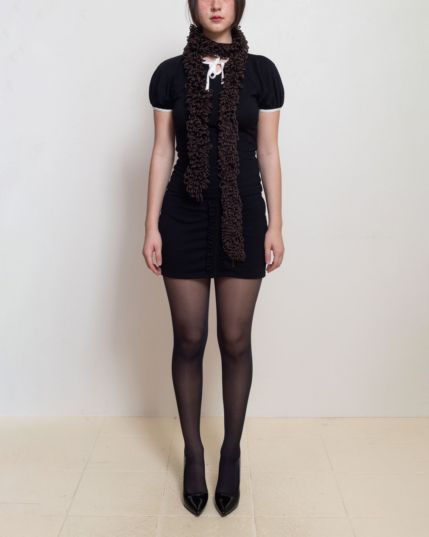 Chocolate Brown Boa Thin Scarf