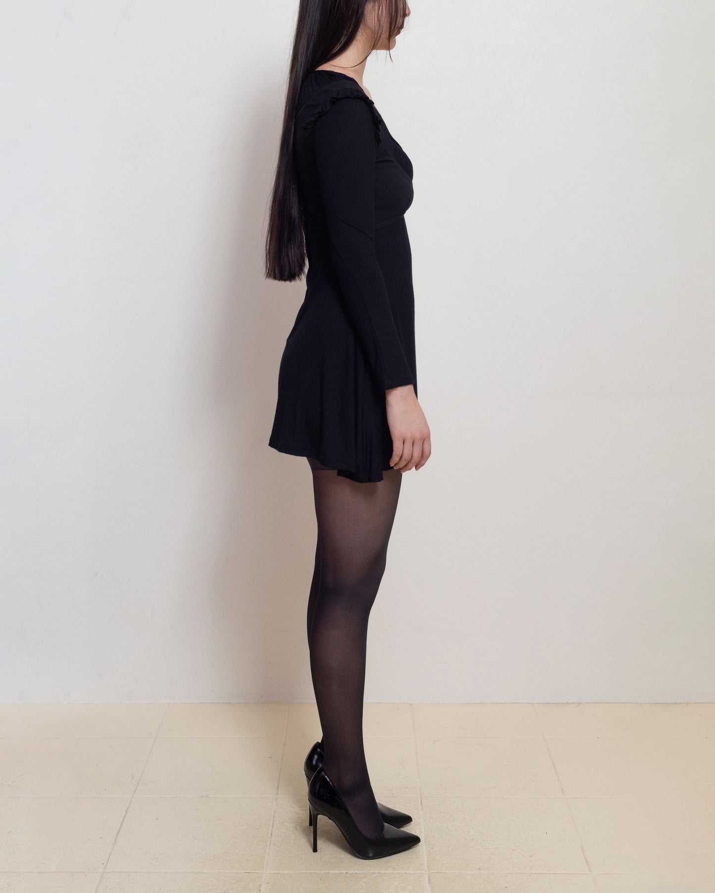 Long Sleeve Bustier Babydoll Dress