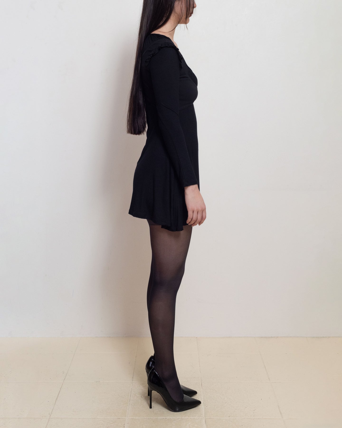 Long Sleeve Bustier Babydoll Dress