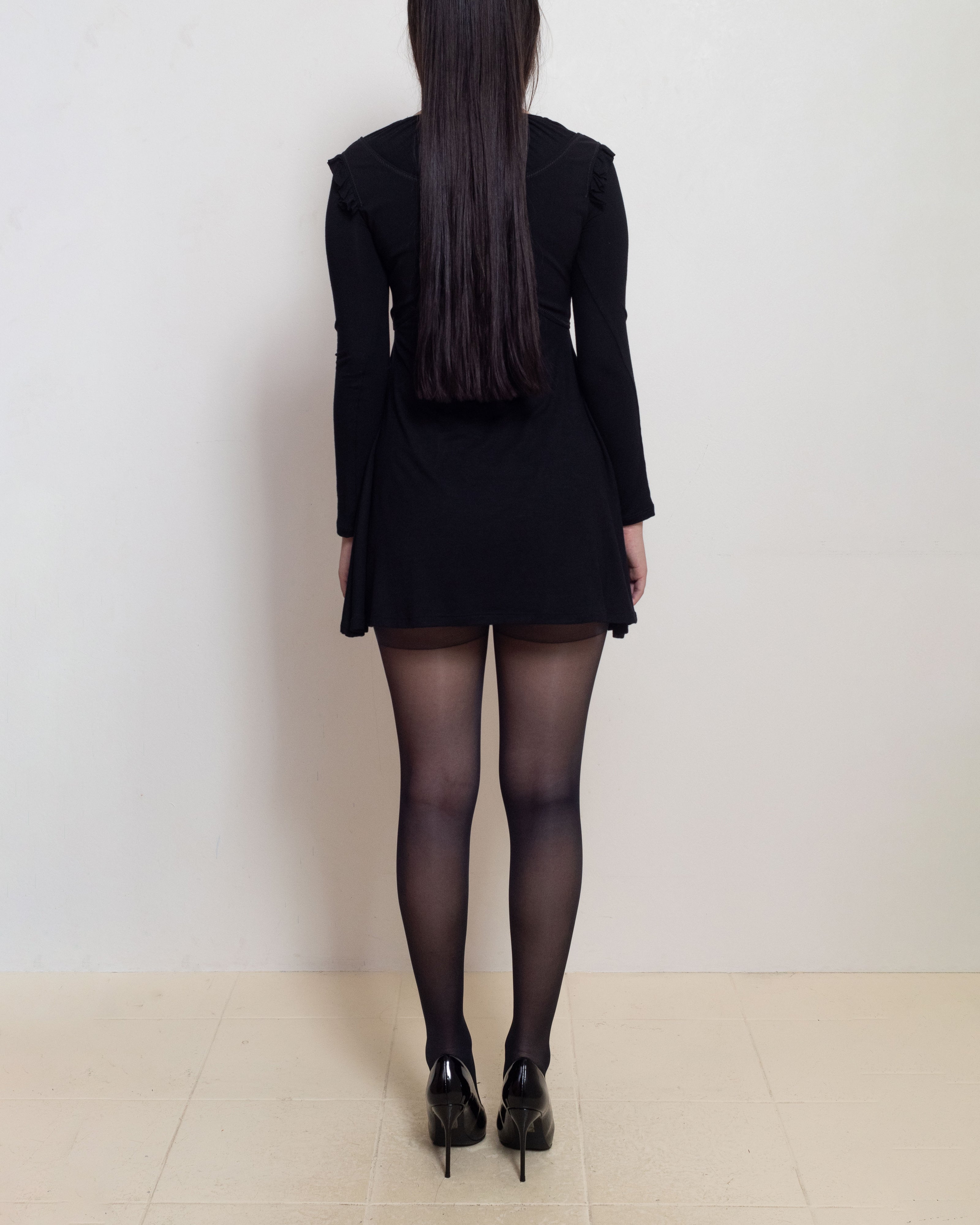 Long Sleeve Bustier Babydoll Dress