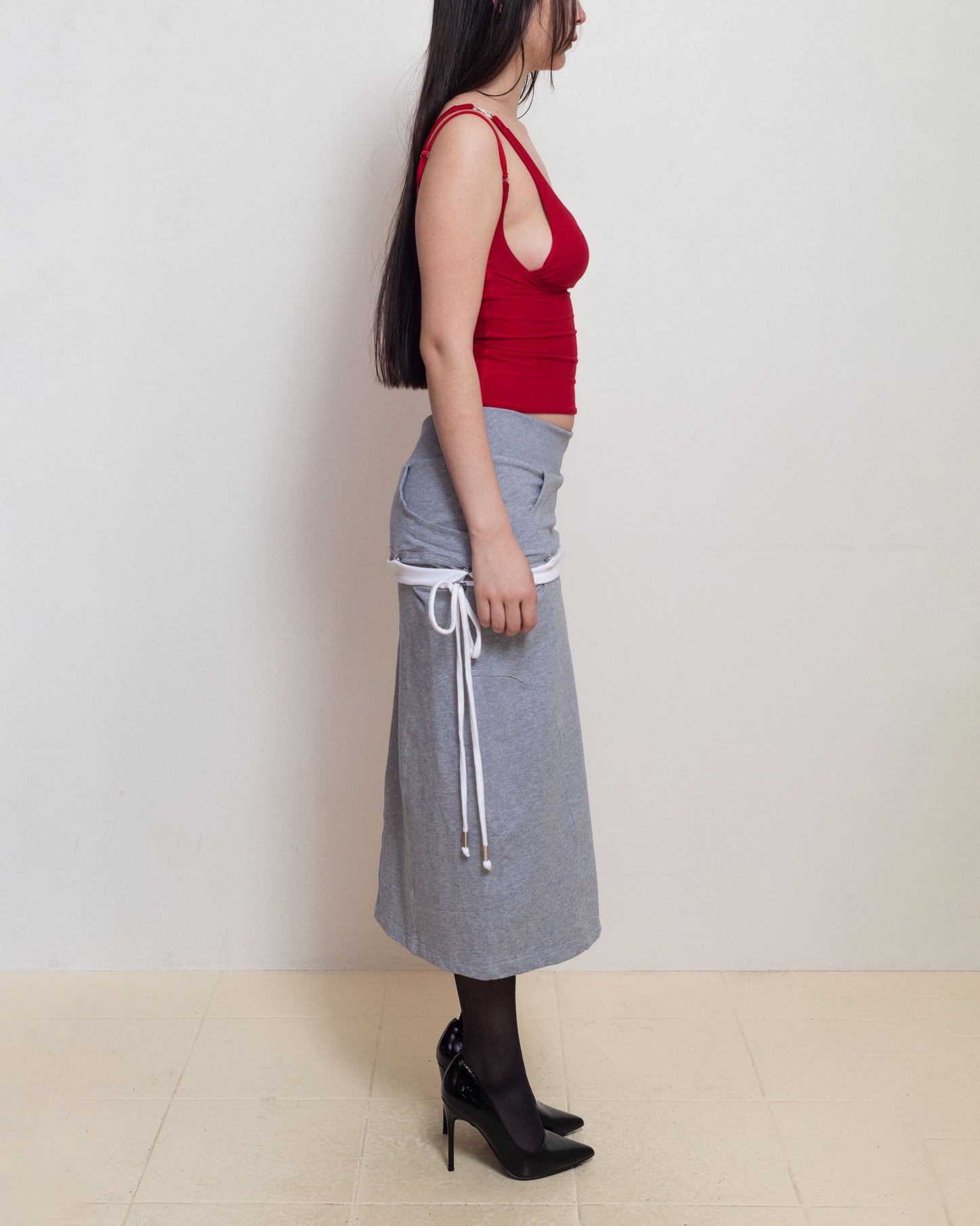 Grey Detachable Snap Skirt