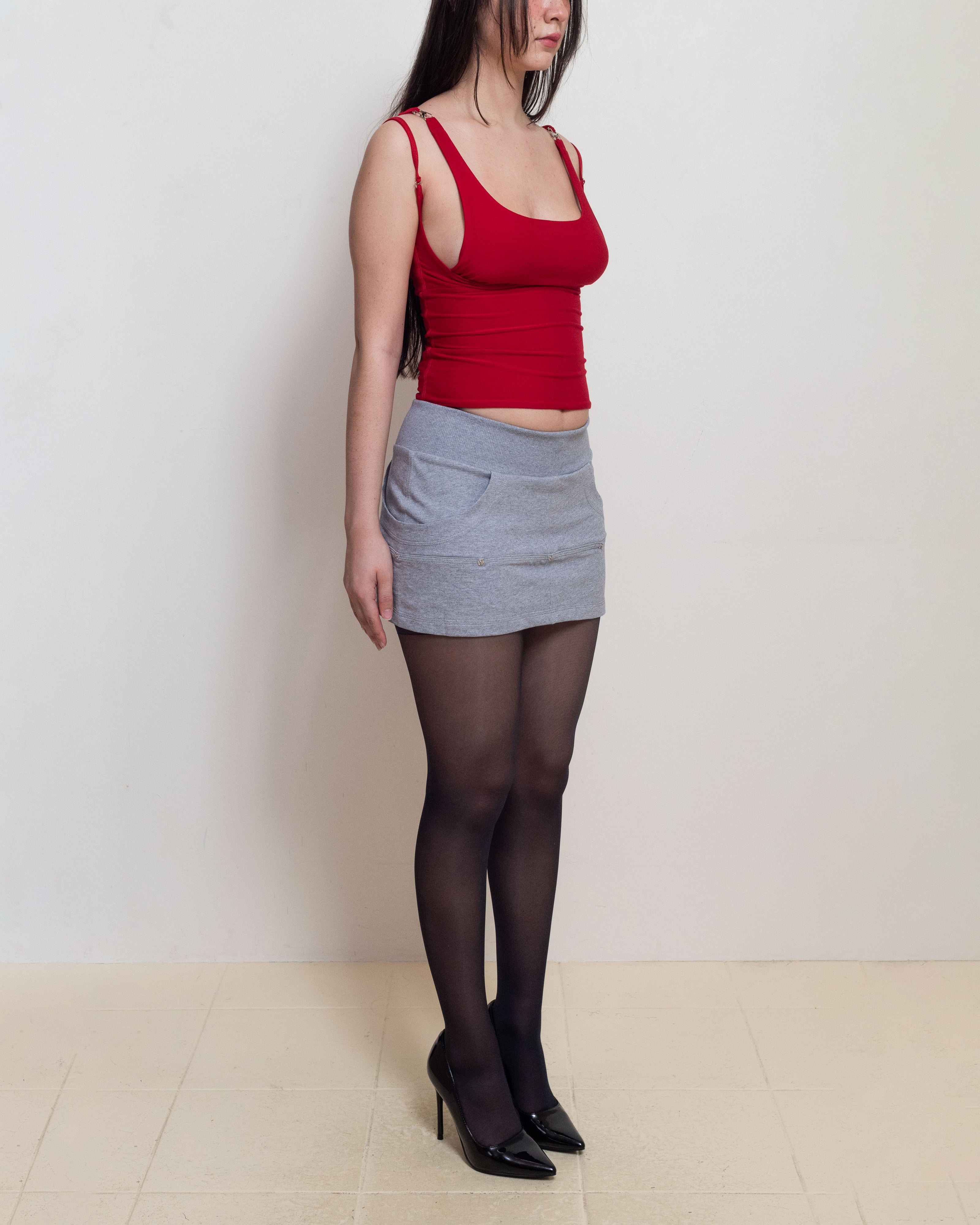 Grey Detachable Snap Skirt