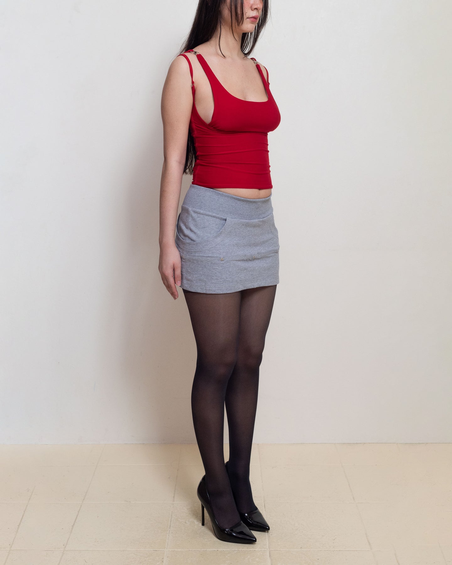 Grey Detachable Snap Skirt