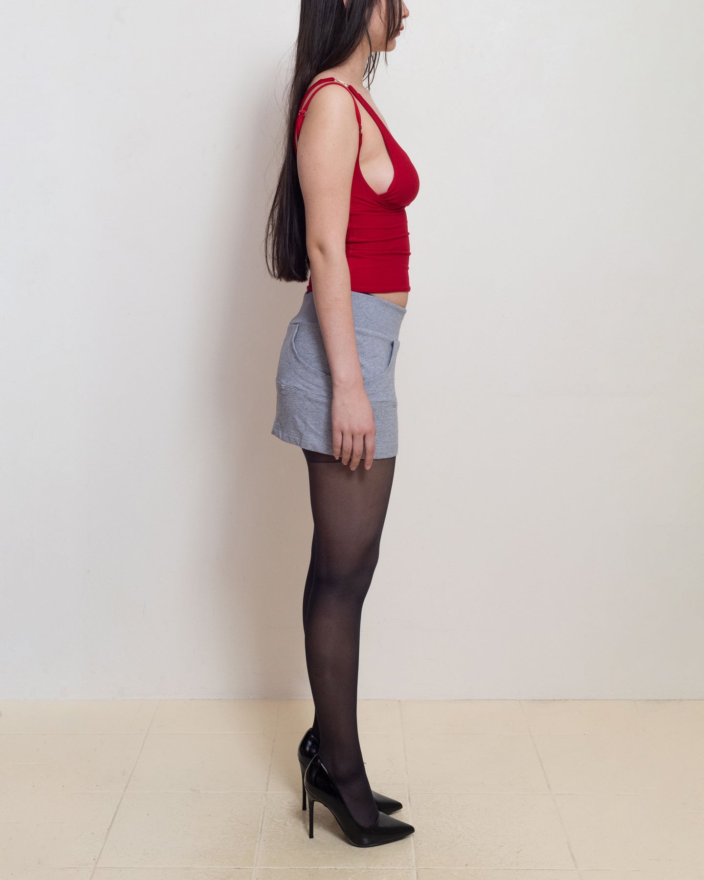 Grey Detachable Snap Skirt