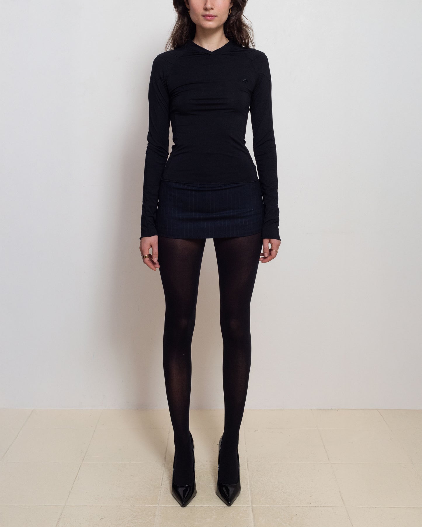 Navy Pinstripe Kira Skirt