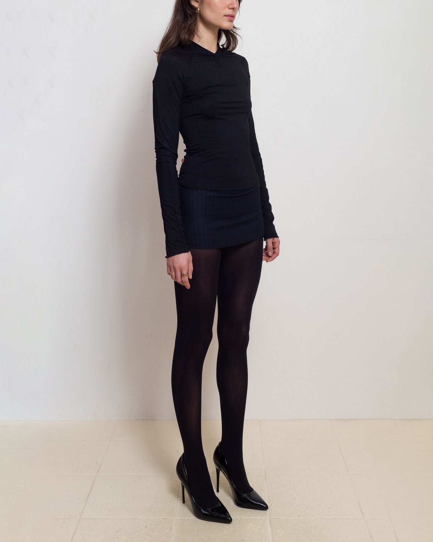 Navy Pinstripe Kira Skirt