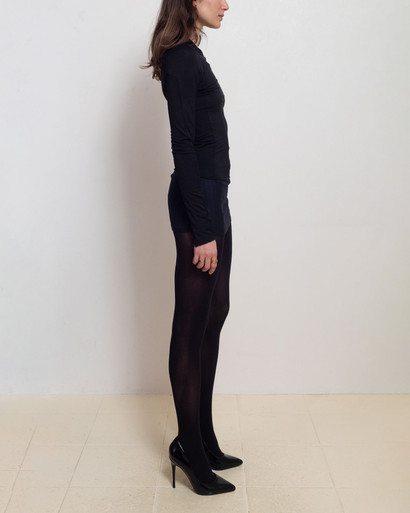 Navy Pinstripe Kira Skirt